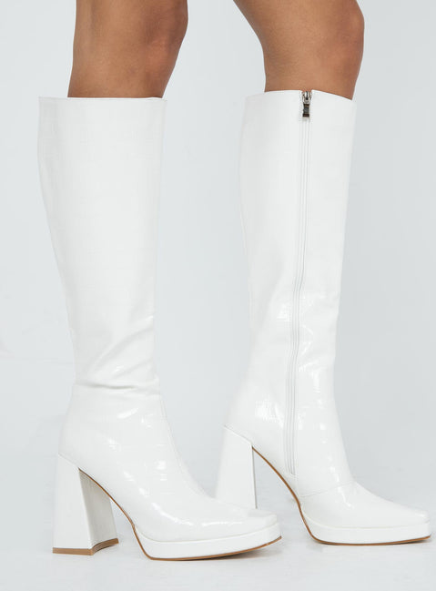 Montgomery Boot White Croc