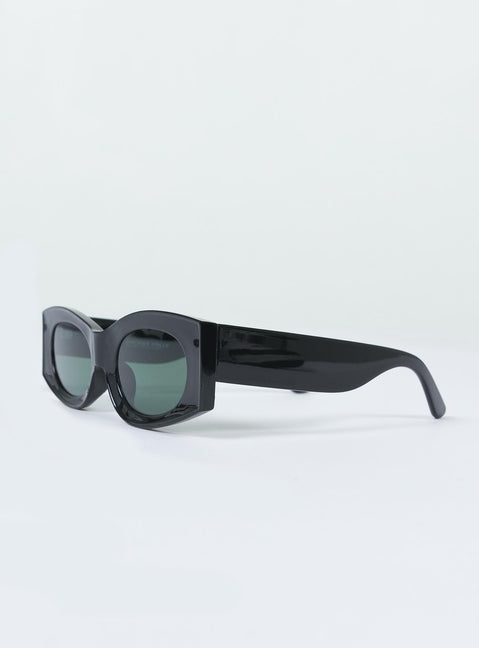Black sunglasses Tinted lenses Moulded nose bridge