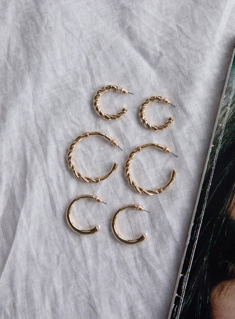 Flinders Earring Set Gold