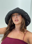 Bucket hat Crochet design Internal drawstring Wired brim