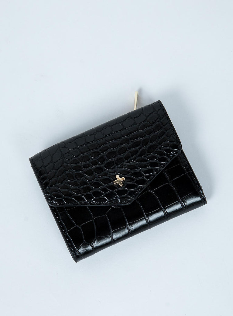 Peta & Jain Maddox Wallet Black Croc