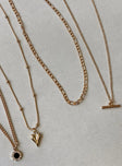 Necklace Three drop charms Gold-toned Lobster clasp fastening