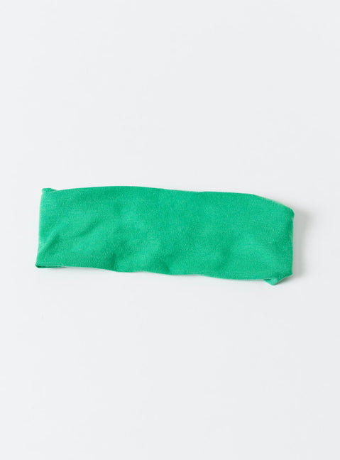 Green headband 100% cotton  Thick design Double lined Elasticated