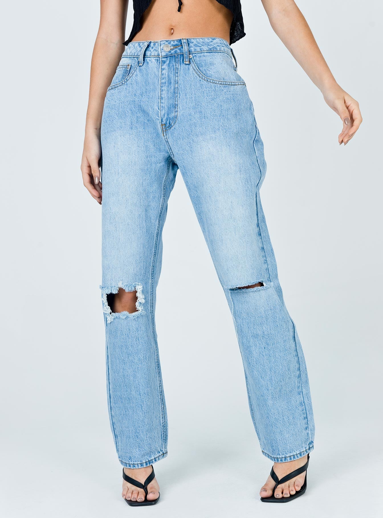 product Princess Polly Low Rise Jeans  Fairmount Straight Leg Jean Light Wash Denim