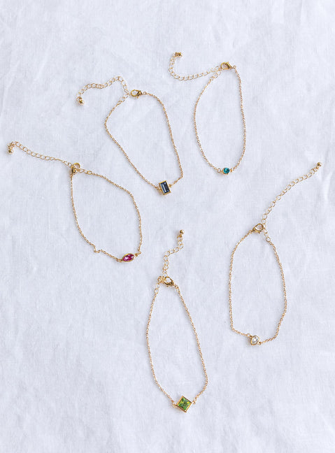 Lavinia Bracelet Pack Gold / Multi