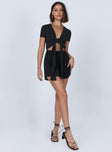 Ragnar Tie Front Romper Black