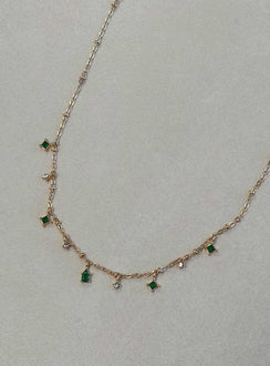 Necklace Gold toned Gemstone detail Lobster clasp fastening