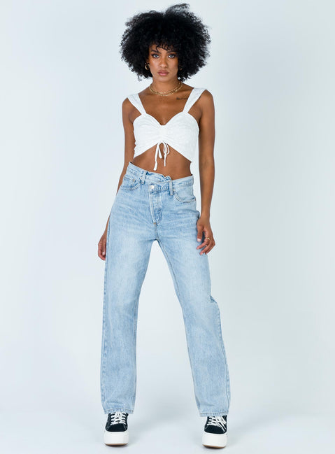 product Princess Polly Sleeveless High Neck  The Ini Crop Top White