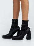 Highway Satin Ankle Boots Black