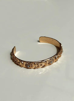 Bracelet pack Gold toned Cuff style Diamante detail Fixed size