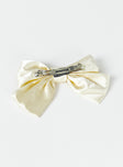 Hair bow Silky material Silver-toned hardware  Snap clip fastening 