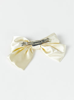 Hair bow Silky material Silver-toned hardware  Snap clip fastening 