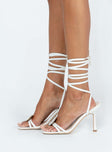 Lamina Strappy Heels White