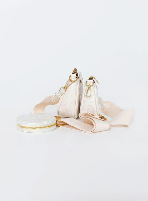 Harvey Croc Multi Pocket Bag White