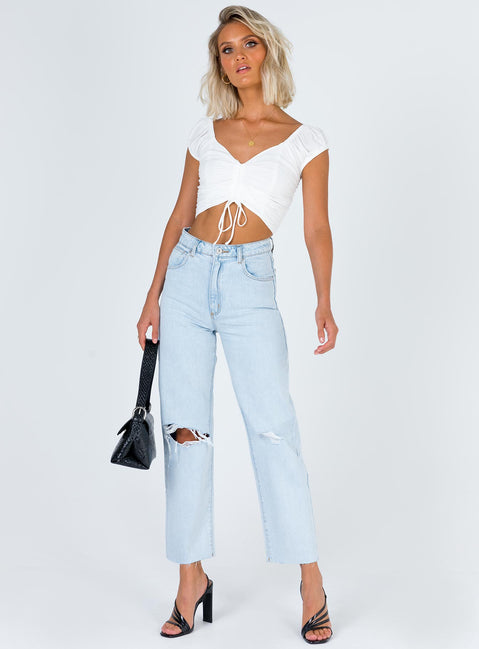 front view of model wearing Princess Polly The Darshan Top 