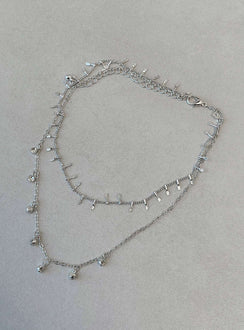 Necklace Silver toned Choker style Fixed chains - these cannot be worn separately Diamante detail Lobster clasp fastening