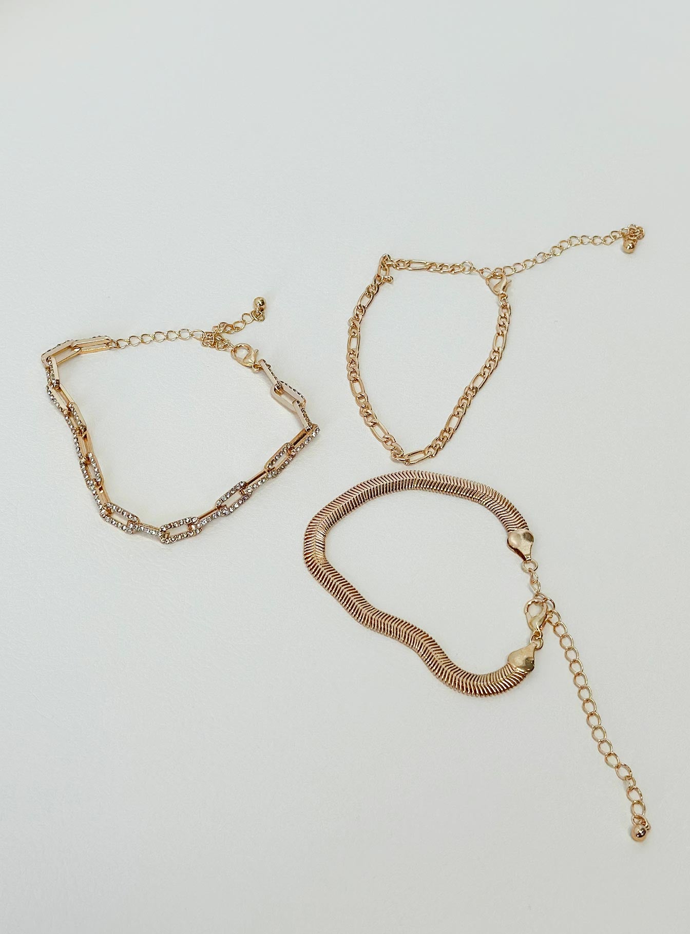 Bracelet pack Gold toned Diamante detail Lobster clasp fastening 