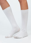 Garnet Socks White