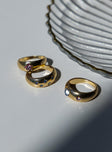 Ring pack 90% recycled zinc 10% glass Pack of six  Gold-toned  Diamante details 