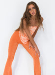 side view of model wearing Princess Polly Boogie Pants Orange 