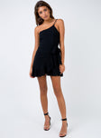 Front view of model wearing  front Princess Polly High Neck  Reggie Mini Dress Black