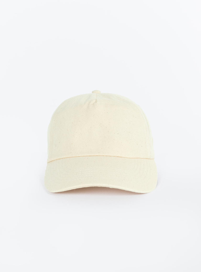 Cream cap Adjustable strap at back