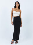   front view of model wearing Princess Polly Harriette Maxi Skirt Black 