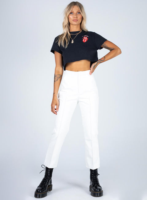 product Princess Polly  Rolling Stones Many Tongues Crop Tee Black