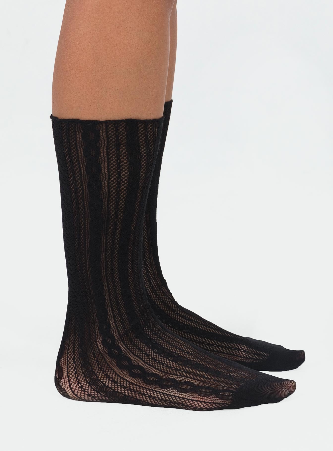 High ankle socks Lace design Sheer Frill detail Hand wash only