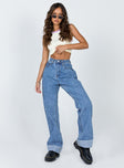 product Princess Polly High Waisted  Ollie Straight Leg Jean Mid Wash Denim