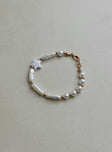 Bracelet Gold toned Faux pearl detail Lobster clasp fastening