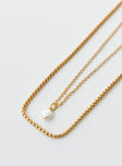 Blanchard Pearl Necklace Gold