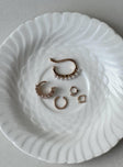 Earrings Pack of five Hoop & cuff styles Diamante & pearl detail Gold-toned 