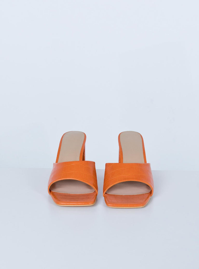 Sunset Boulevard Heels Orange Croc