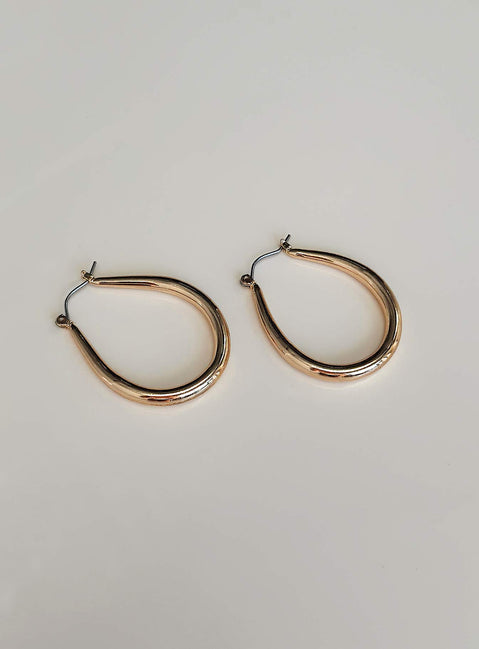 Gold earrings Gold toned Hoop fastening