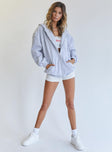 Florida Zip Up Sweatshirt Grey Princess Polly  regular 