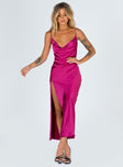 product Princess Polly Cowl Neck  Walk The Line Midi Dress Magenta