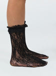 Socks Princess Polly Exclusive Lace design Semi sheer  Ruffle ankle Elasticated