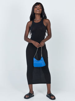 front view of model wearing Princess Polly Everlast Midi Dress Black 