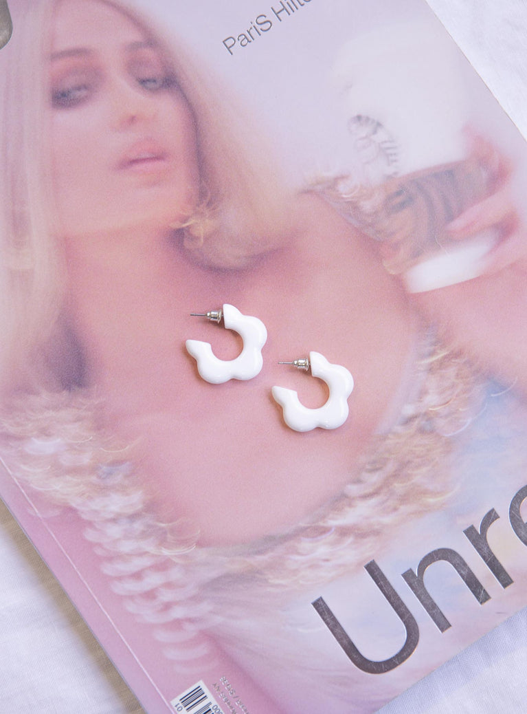 Driftwood Earrings Gold / White