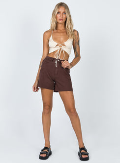 The Swalla Shorts Brown Denim