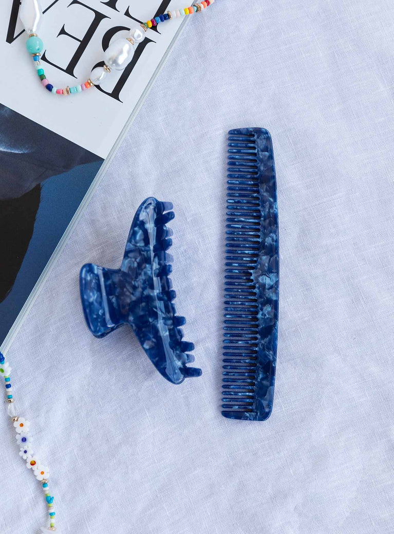 Get Ready With Me Hair Clip and Comb Set Blue