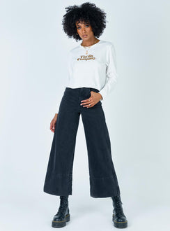 front view of model wearing Princess Polly Truckin' Crew Dirty White 