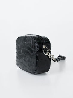 Crossbody bag  Princess Polly Exclusive Faux leather material  Croc print  Removable & adjustable crossbody strap  Silver-toned hardware  Two internal pockets  Flat base 