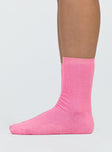 Crew neck Crew sock Ribbed design Good stretch