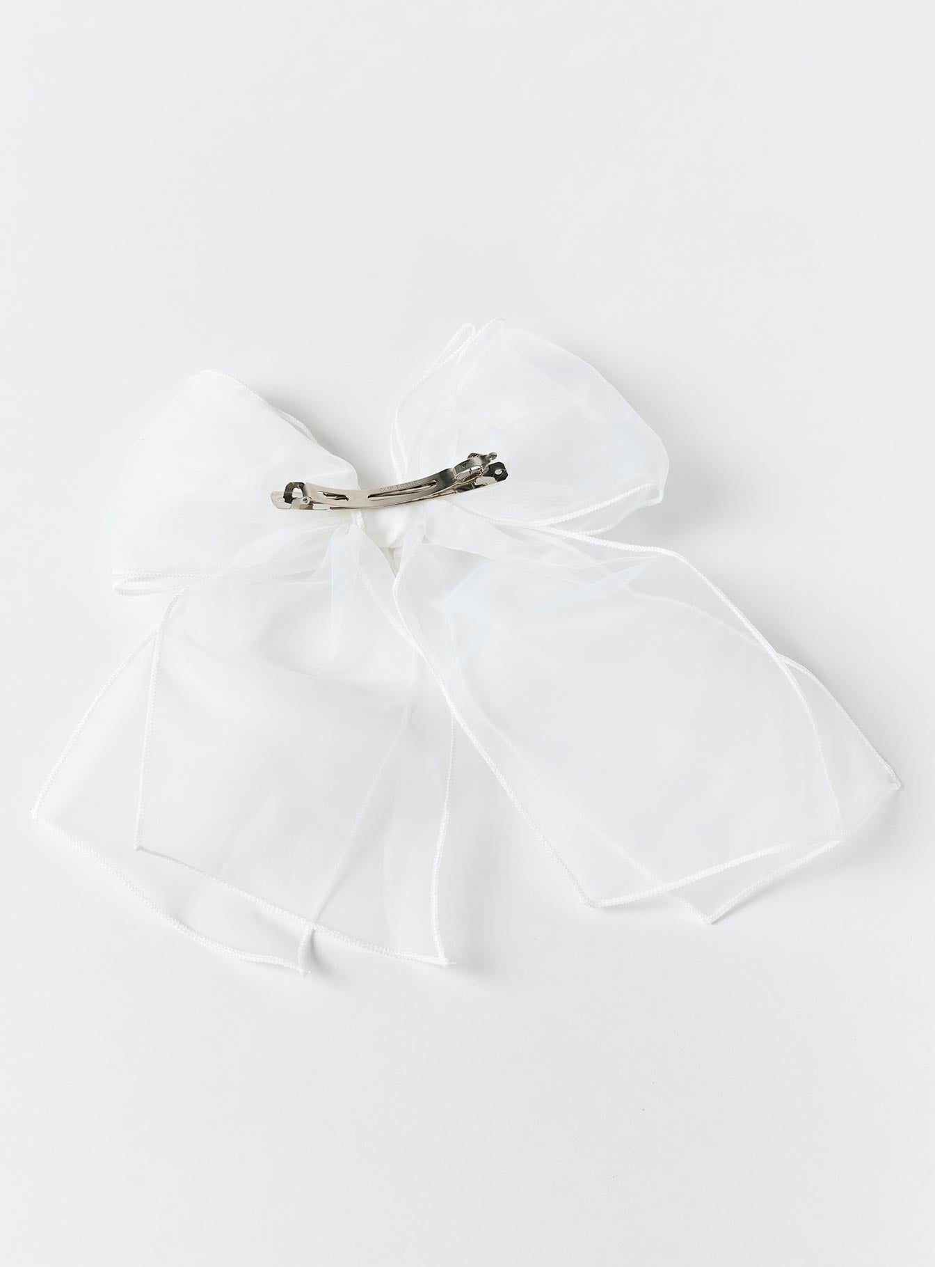 Hair bow Mesh material Silver-toned hardware  Snap clip fastening 