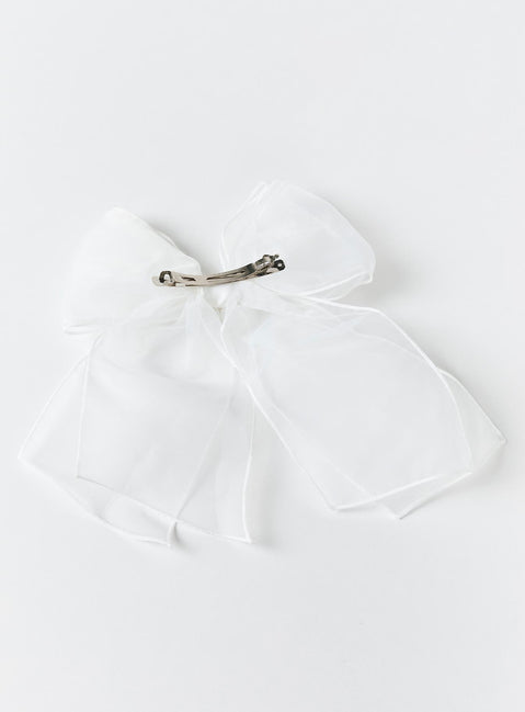 Hair bow Mesh material Silver-toned hardware  Snap clip fastening 