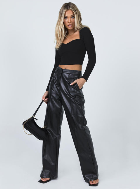 product Princess Polly Full Sleeves Sweetheart  Alima Long Sleeve Top Black