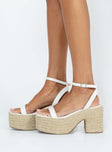 Gianni Espadrille Platform Heels White