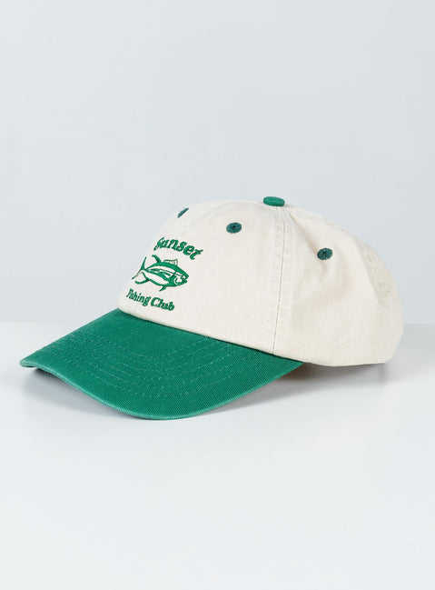 Sunset Fishing Club Dad Cap Green